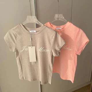 (พร้อมส่งทุกสี / ยกเว้น navy ) JARIN | BABY TEE ผ้าซีทรูยืด