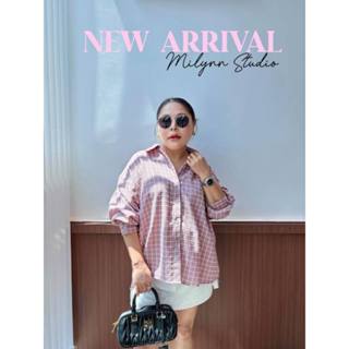 MT-259 Oversize Shirt เสื้อเชิ้ตลายสก๊อตสีชมพูน่ารักเหมาะกับ…