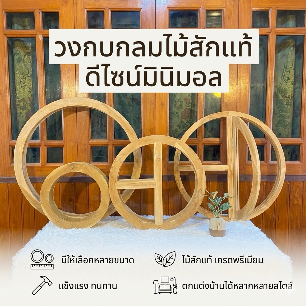 วงกบกลม ไม้สัก สวย หรูหรา มินิมอล