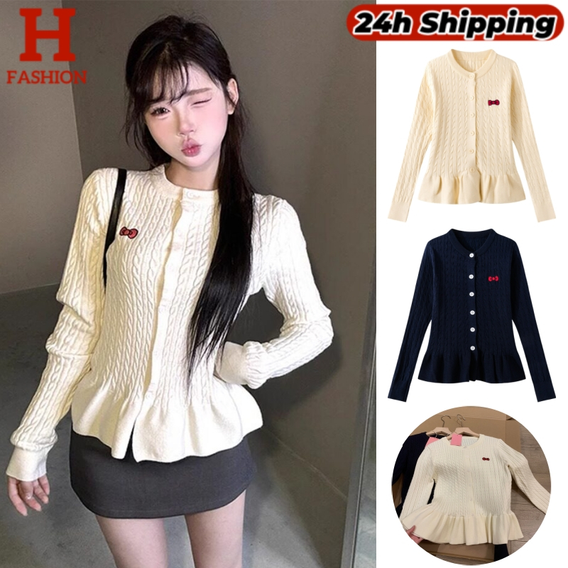 HOT พร้อมส่ง เสื้อไหมพรมแขนยาว คอกลม ผ้านุ่มนิ่ม สีพื้นสไตล์เกาหลี M106 ราคา ถูกที่สุด ดีลบีเคเค