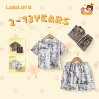 2-14 ปี ฤดูร้อน ชุดเสื้อโปโลเด็ก เสื้อแขนสั้นและกางเกงขาสั้น เสื้อผ้าเด็ก สำหรับเด็กผู้ชาย