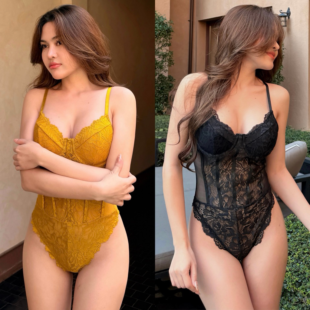 Cindy Bodysuit บอดี้สูทลูกไม้ มีโครง พร้อมส่งในไทย Sinitra Shop