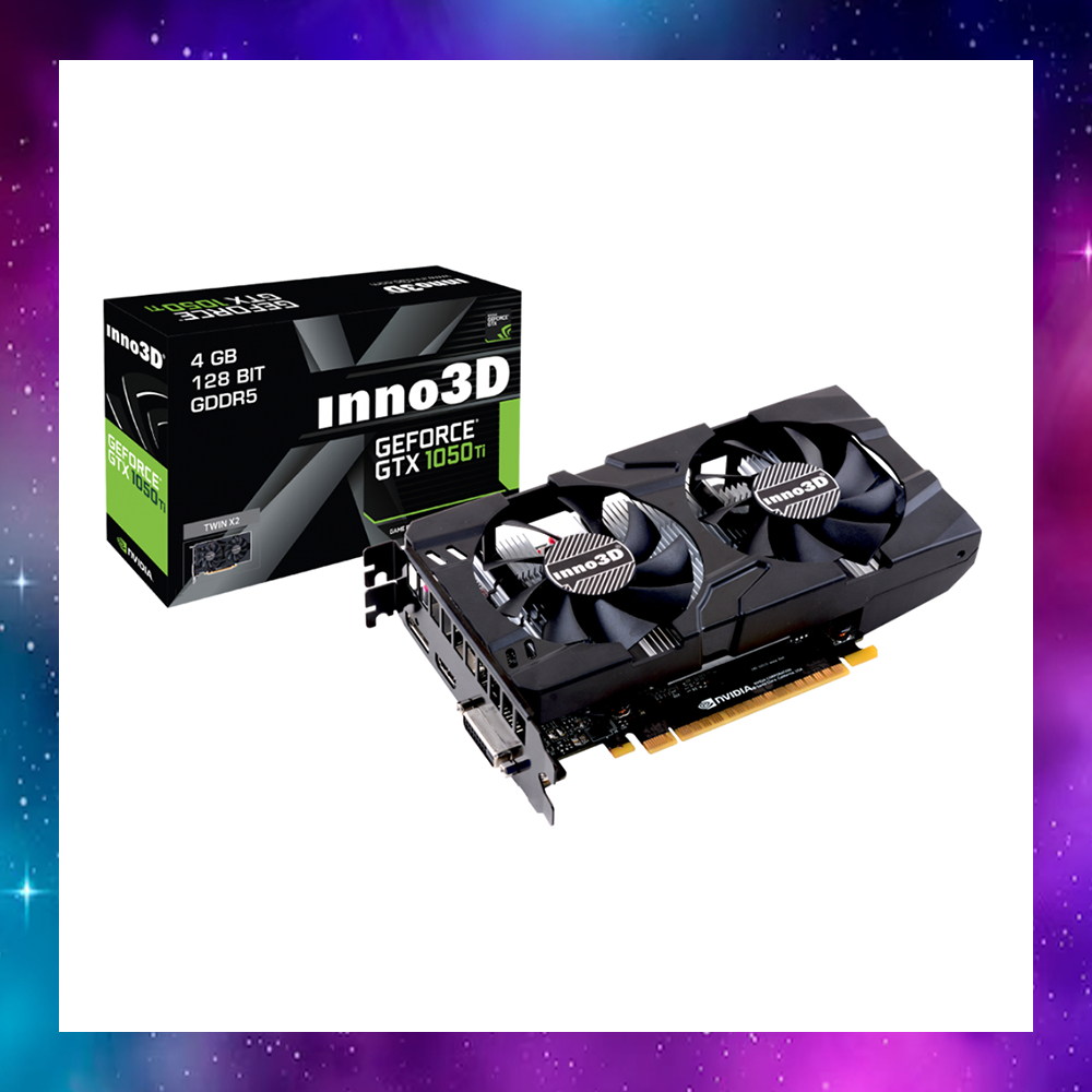 VGA (การ์ดแสดงผล) INNO3D GTX1050Ti 1050 Ti TWIN X2 OC 4GB ไม่ต่อไฟ ใช้งานปกติ