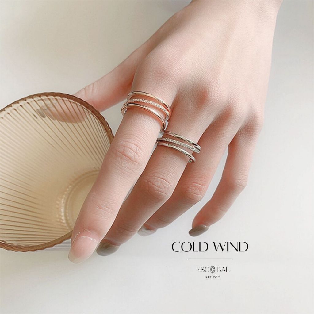 ESCOBAL แหวนปรับขนาด COLD WIND แหวนเงินแท้ แหวนแฟชั่น  แหวนมงคล แฟชั่นสุดชิค แหวนพิธีกรรม แหวนเพชร