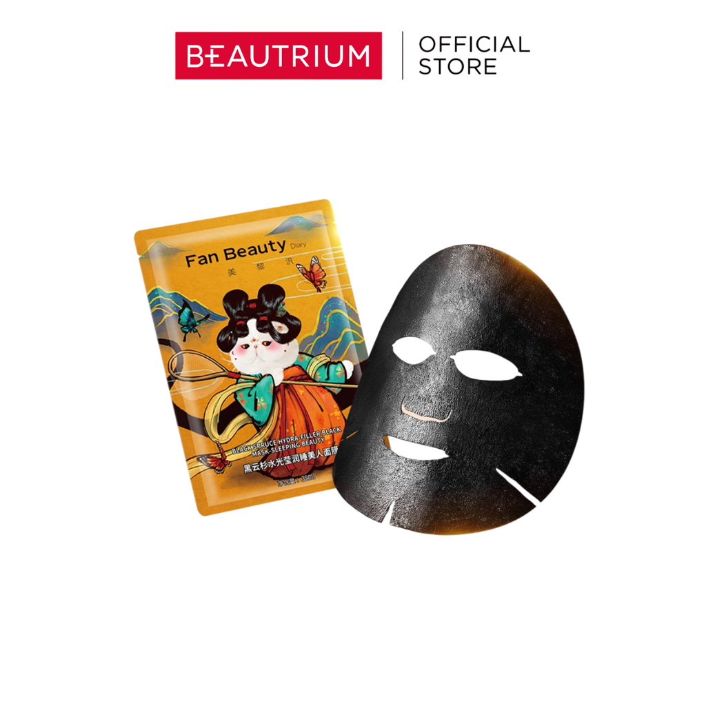 FAN BEAUTY DIARY Black Spruce Hydra-Filler Black Mask-Sleeping Beauty มาส์ก 35ml