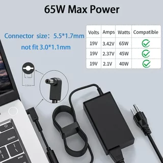 อะแดปเตอร์โน๊ตบุ๊ค Acer 19V3.42A 65W 5.5*1.7mm Aspire 4750 E1-571G V5 TravelMate 230 Laptop Adapter
