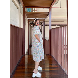NITAAN 🪆DOLLY DRESS มี2ไซส์ เดรสคอตตอนมีซับ แขนบอลลูน ทรงสวยใส่ง่ายตัดต่อแพทเทิร์นสุดจะเกร๋ ใส่ไปได้ทุกที่ ต้องละป่ะ