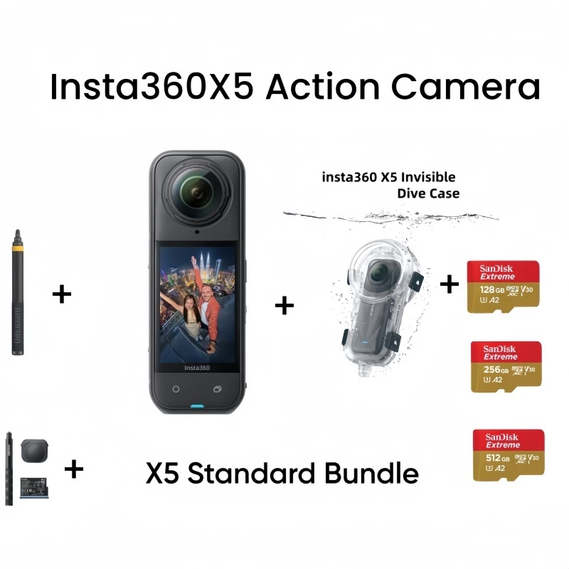 【มีของพร้อมส่ง】Insta360 X5 8K Pocket 360 Action Camera🔥กล้องแอคชั่น 360° 8K HDR กันน้ำ ไม่ต้องใส่เคส ส่งฟรี!