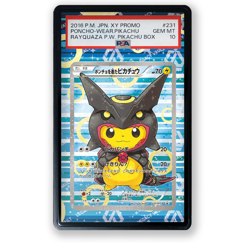 (โปรดอ่านรายละเอียดและภาพหน้าสุดท้าย) - Full Art PSA Poncho-Wearing Pikachu #231/XY-P - Promo