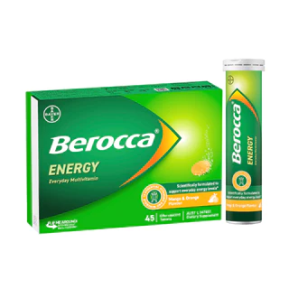 Berocca Vitamin B & C Orange Flavour Energy 45 pack รสส้ม/เบอรี่/มะม่วงและส้ม/ราสเบอร์รี่แบล็คเคอแรนท์