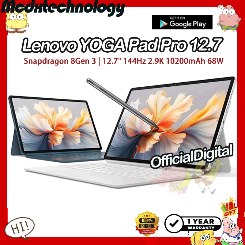 Lenovo YOGA Pad Pro 12.7" Lenovo YOGA Tab plus Snapdragon 8Gen 3 144Hz 2.9K 10200mAh | สนับสนุน Goog