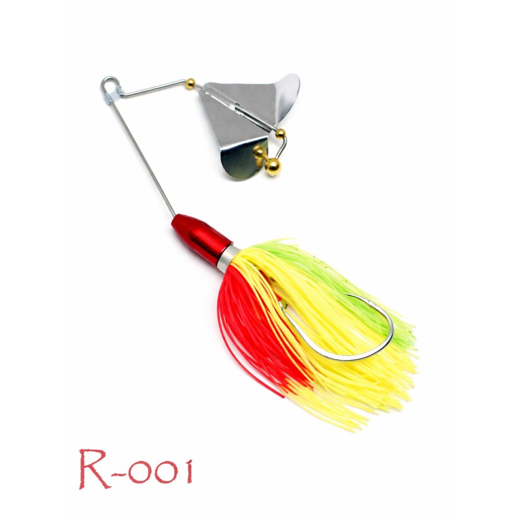R-001 เหยื่อบัซเบท Bullet Buzzbait แดงเหลือง 23g ตะขอ Decoy 3/0