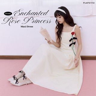 FLAT2112 : ENCHANTED ROSE PRINCESS MAXI DRESS เดรสยาวสีครีม …