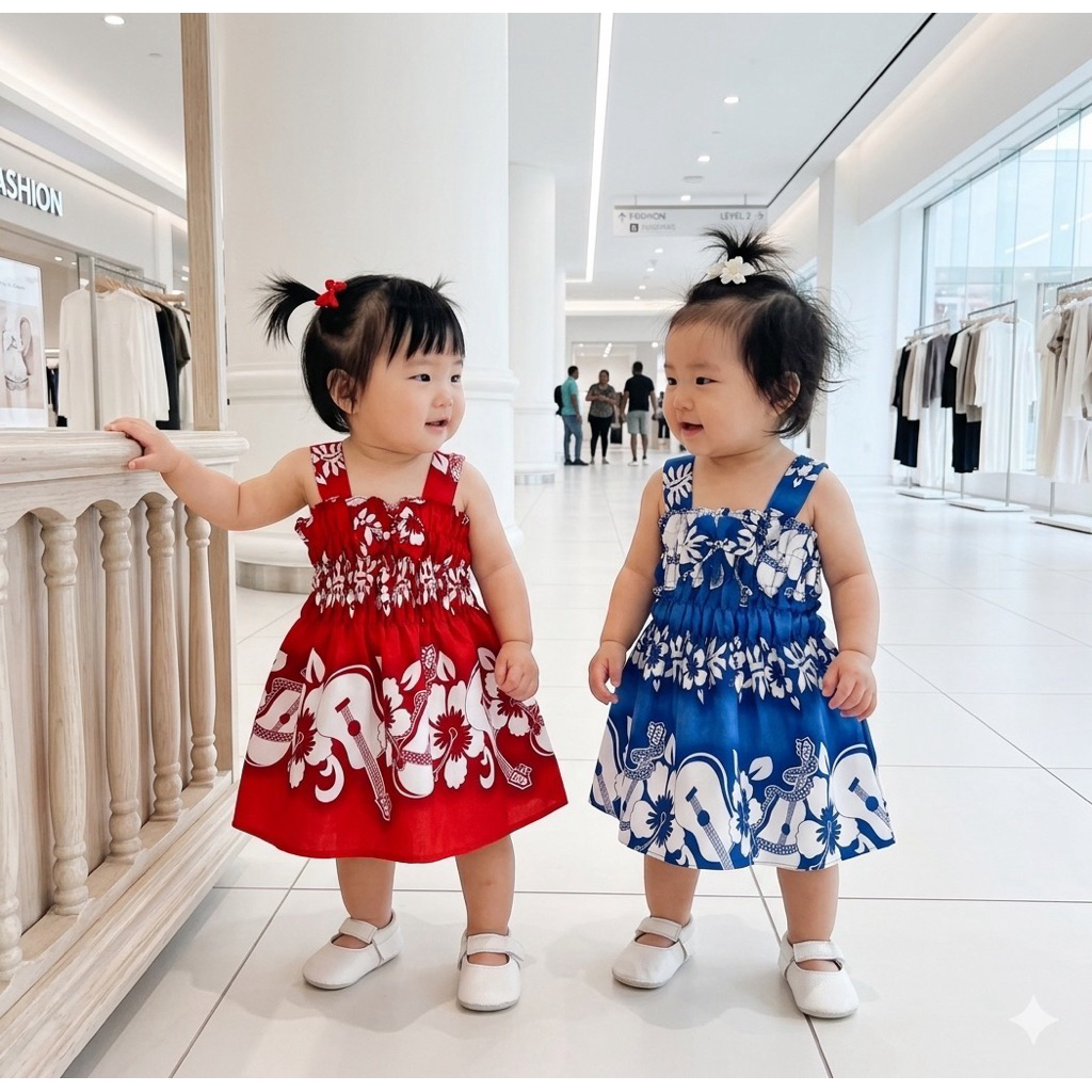 ชุดสงกรานต์เด็ก ชุดฮาวาย (HY04) งานพร้อมส่งจากไทย ไซน์S/M สีสันสดใสผ้านิ่มลายดอกไม้