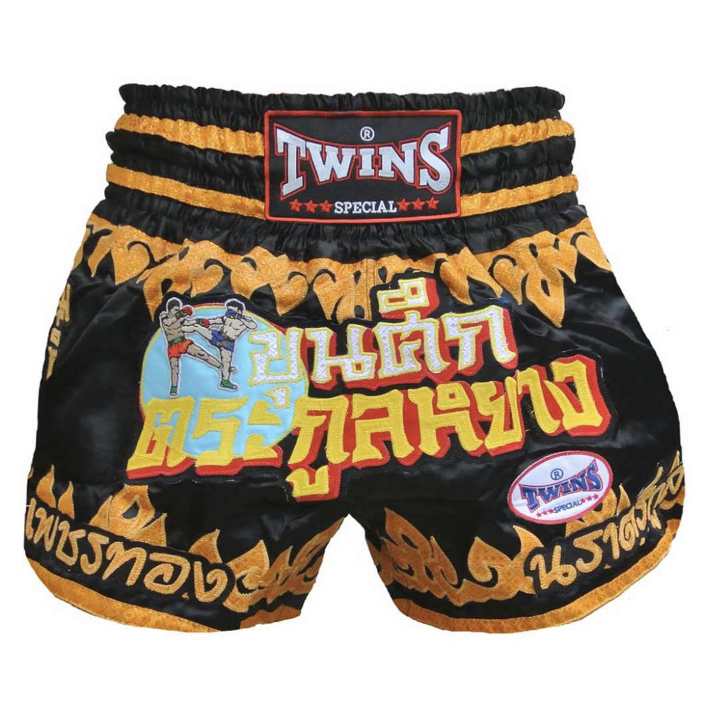 Twins Muay Thai Shorts Black กางเกงมวยไทย
