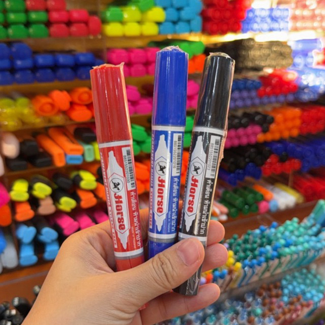 Horse ราคาโหล!!! ปากกาเคมี  ตราม้า 2หัว Permanent Marker