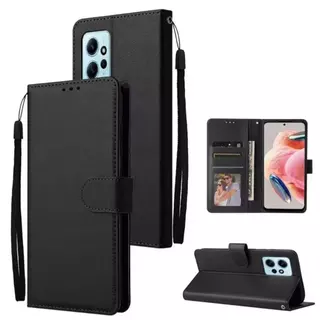 เคสแบบพับได้สำหรับ Xiaomi Redmi Note12 4G 5G Note12Pro เคสกระเป๋าหนัง ใส่บัตร ป้องกันโทรศัพท์ แม่เหล็กล็อค แถมสาย