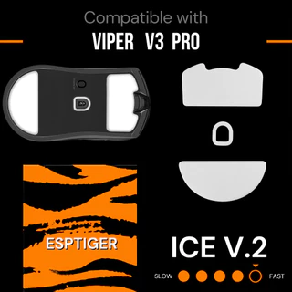 เมาส์ฟีท ESPTIGER Tiger ICE V2 สำหรับ Razer Viper V3 Pro Mouse Feet Skates PTFE ลื่นพิเศษ ขอบโค้ง 2.5D [พร้อมส่ง]