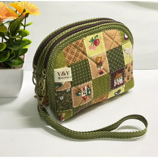 กระเป๋าเหรียญ 2 ซิบ 2 ช่อง 11*12*7 เซน