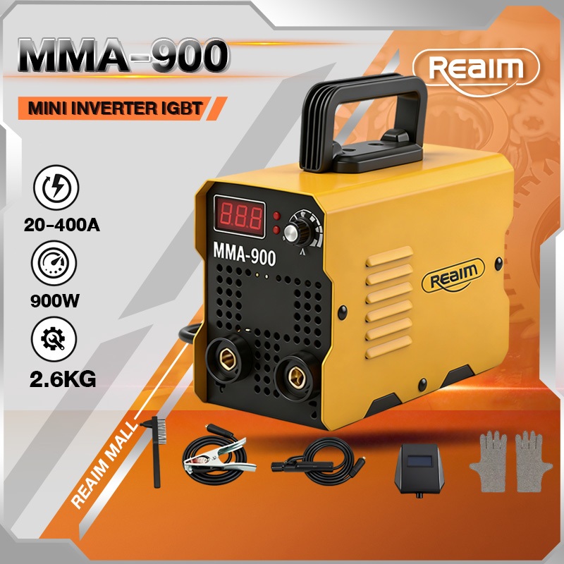 （ประกันศูนย์ 5 ปี）REAIM ตู้เชื่อม ตู้เชื่อมไฟฟ้า MMA-900 อุปกรณ์ครบชุด อุปกรณ์งานเชื่อม  (Inverter IGBT )