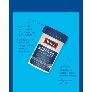 Swisse Men's 50+ Multivitamin 90 เม็ด วิตามินเสริมสำหรับชายวัย 50+ EXP07/2027