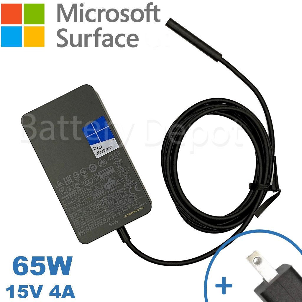 Microsoft Surface Adapter ของแท้ ค่าไฟ 65W 15V 4A สายชาร์จ Surface Pro 7 8 9 / Surface 1706, 1796 สายชาร์จ Surface