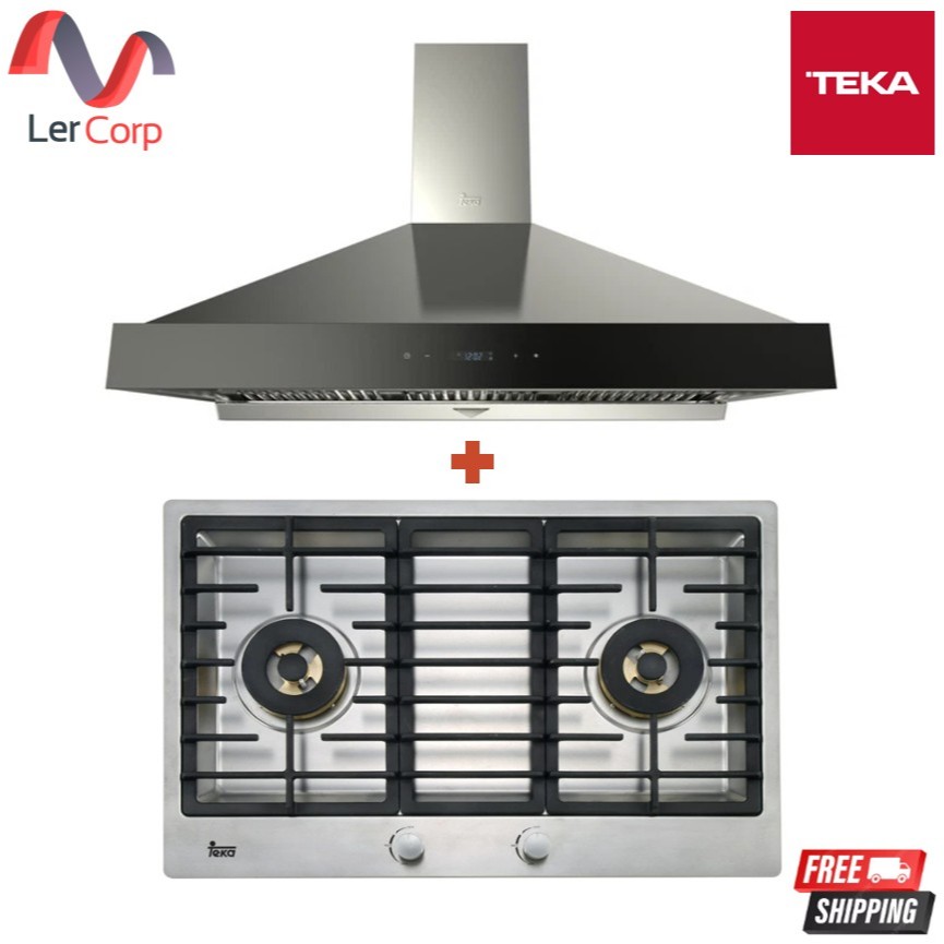 (Teka) ชุดเตาแก๊สฝัง + เครื่องดูดควัน รุ่น EF 78 2 G AI AL DR SS + DBW 90TO