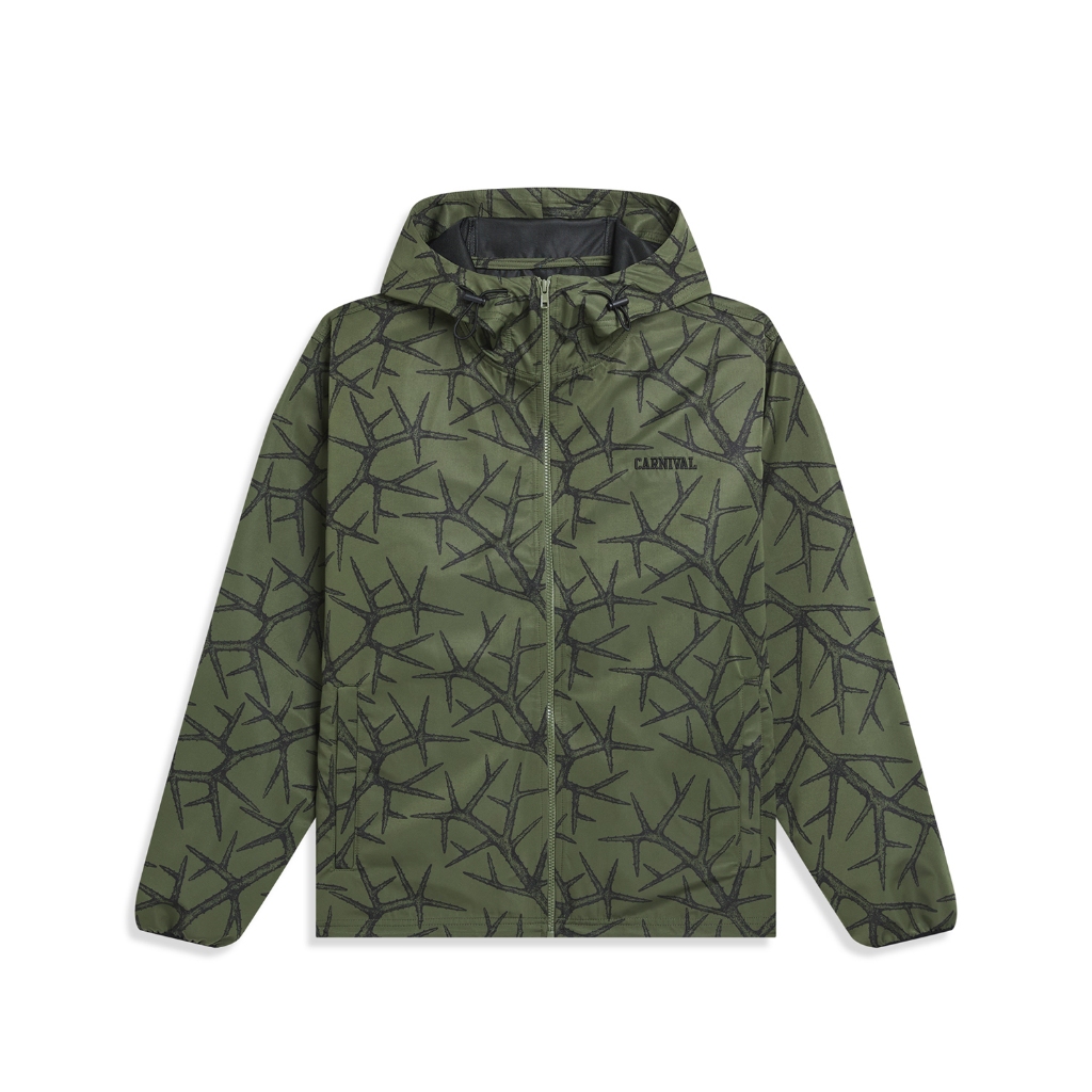 CARNIVAL CNVFW25J005OL SPIKE CAMO WINDBREAKER JACKET OLIVE