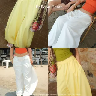 MURF Balloon Pants | กางเกงบอลลูน ผ้า2ชั้น ขากอง ทรงสวย ใส่ได้ทุกวัน คาเฟ่ ทะเล ผ้าไหมอิตาลีนุ่ม ใส่สบาย |MURF.BKK| B206