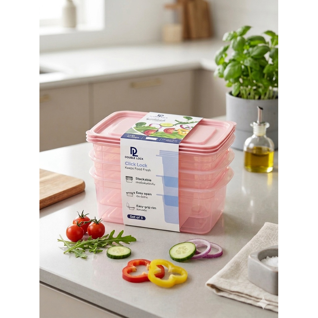 กล่องใส่อาหาร Double Lock Click Lock