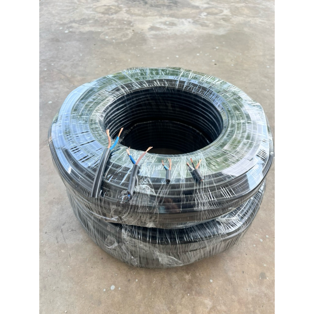 MT สายไฟ 2x2.5/1.5/1 ยาว100เมตร​ (เทียบเท่าVCT.รุ่นเก่า) สาย2ไส้อ่อน ทองแดงเต็ม หุ้มฉนวน2ชั้น สายไฟอ่อน