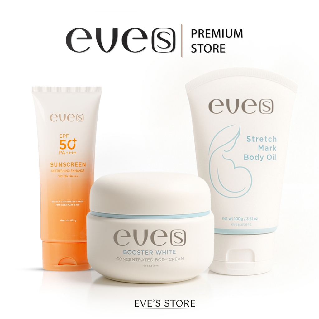 [ส่งด่วน] EVES อีฟส์ เซตบำรุงผิวกาย คุณแม่ตั้งครรภ์ ครีมคนท้อง ลดรอยแตกลาย เพิ่มความชุ่มชื้นให้ผิว ป้องกันผิวจากแสง