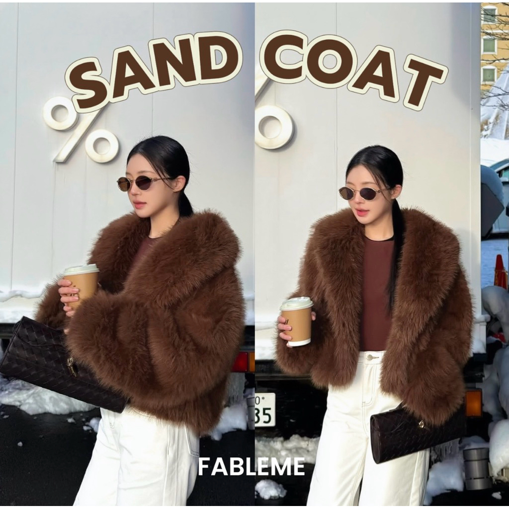 FABLEME ✨- รุ่น SAND FUR COAT เสื้อขนเฟอร์เทียมกันหนาว⭐️✨