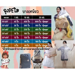 ถูกมากกก🔥 โรงงานถุงขายเอง‼️ขายส่ง!! ถุงพลาสติก ถุงขนาดใหญ่ คลุมของกันน้ำกันฝุ่น สีใส สีขุ่น PE HD1 kg.
