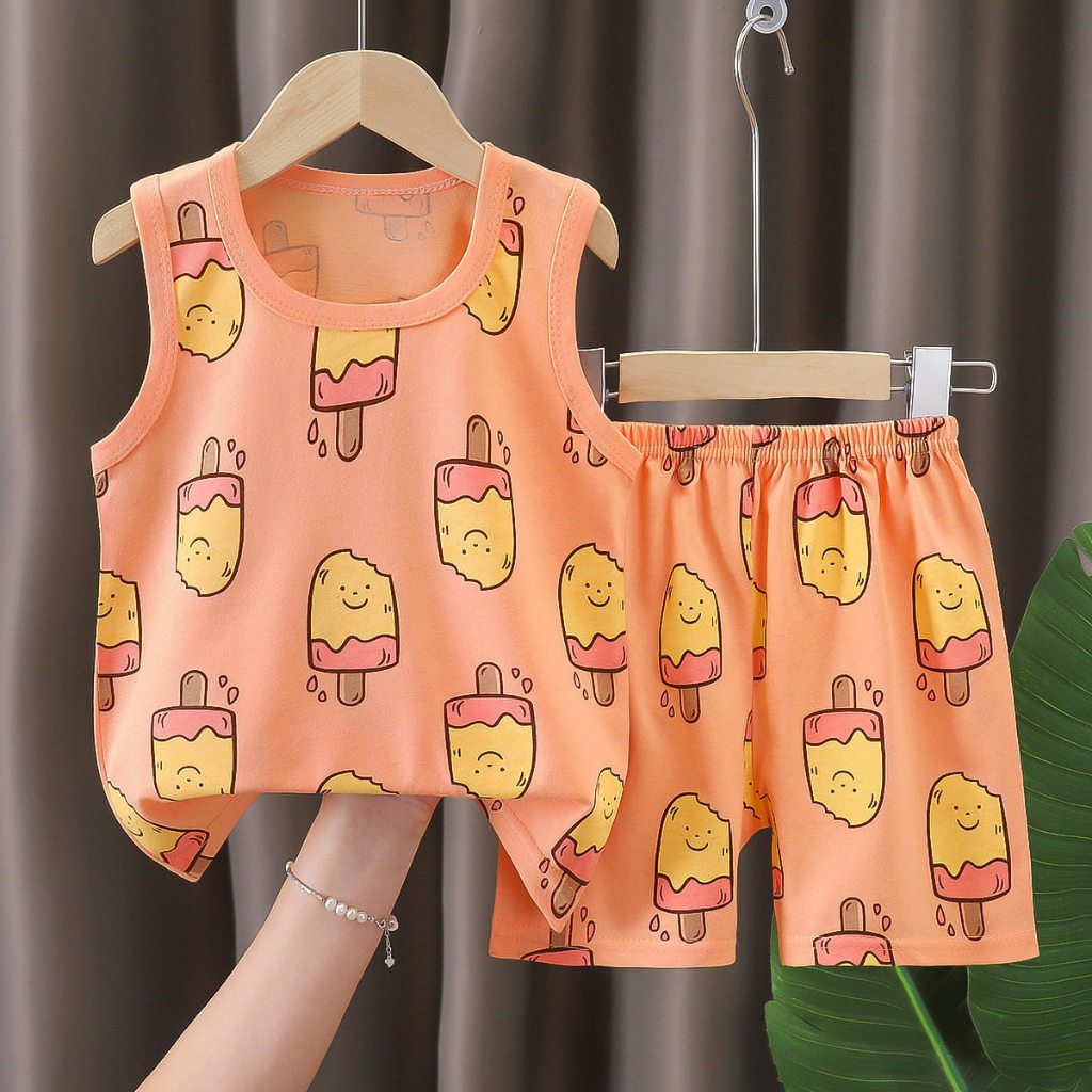 ชุดเสื้อกล้ามเด็กหน้าร้อน ชุดเสื้อกล้ามเด็กแฟชั่น เนื้อผ้าดี ผ้าระบายอากาศ ​แห้งเร็ว ผ้าบางเบา พร้อมส่งจากไทย รูปที่ 4