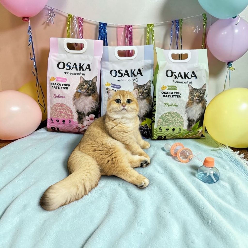 ทรายแมวเต้าหู้ OSAKA วัตถุดิบธรรมชาติ100% เกรดพรีเมี่ยม