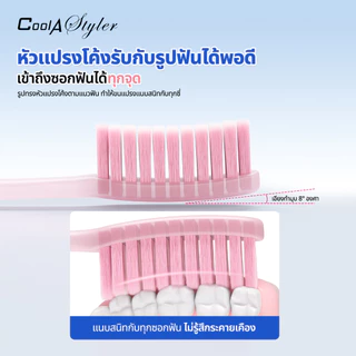 [3แถม1]CoolAstyler แปรงสีฟันหัวยาว 43MMแปรงเร็ว ตั้งได้เอง 5ซี่สะอาดลึก1.5เท่า Safetyวัสดุผ่านSGS