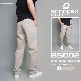 GOODWIN - BS002 SPANDEX PANTS กางเกงขายาวเอวขอบผู้ชาย ผ้ายืด สีพื้น