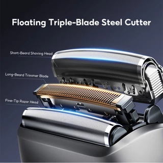 MeeGoo เครื่องโกนหนวดไฟฟ้า Reciprocating Shaver IPX7 แบบเปียกและแห้ง Type-C ชาร์จ 5D หัวมีดลอย