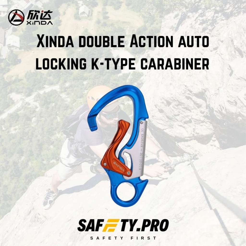 Xinda double Action auto locking k-type carabiner ตะขอเซฟตี้นิรภัย
