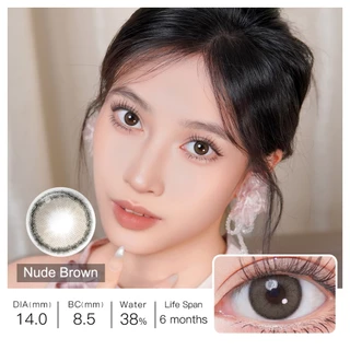 Magister & Realcon คอนแทคเลนส์ ซีรีส์ควีน 14.00mm Amber Graphit แว่นตาสายตาสั้น Ocher / Nude Brown contact lens 6เดือน