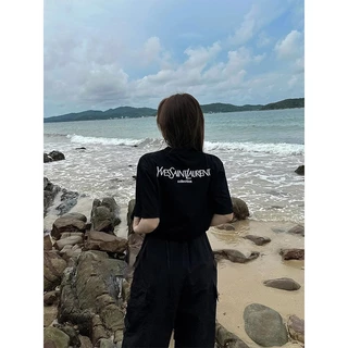 【ส่งจากไทย】เสื้อยืดฤดูร้อนสไตล์อินสไตล์เกาหลี เสื้อยืดแฟชั่น สวมใส่สบาย พิมพ์ลายดิจิตอล ผู้หญิง Clothing Tshirt