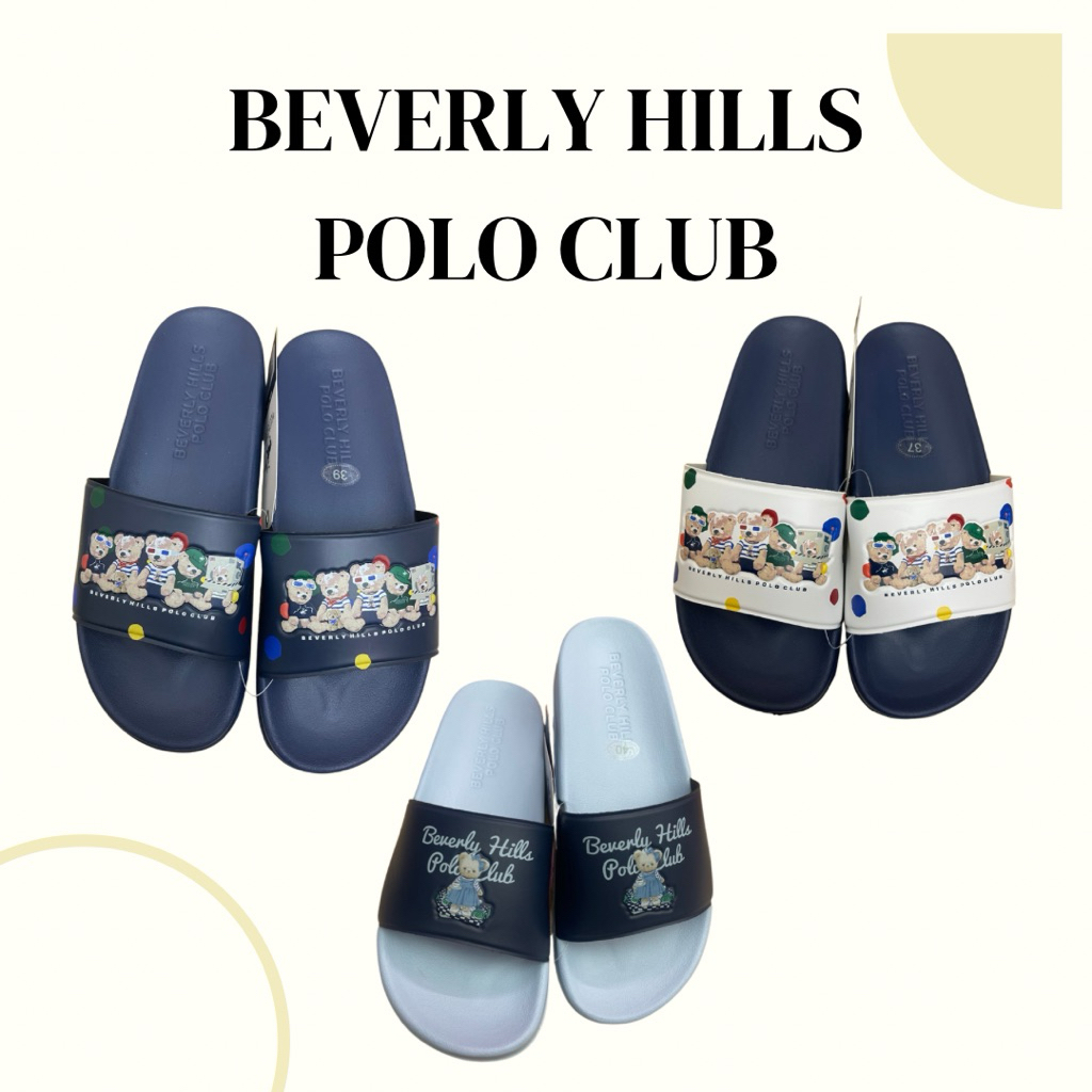 Beverly hills polo club รองเท้าแตะหญิงลายหมี