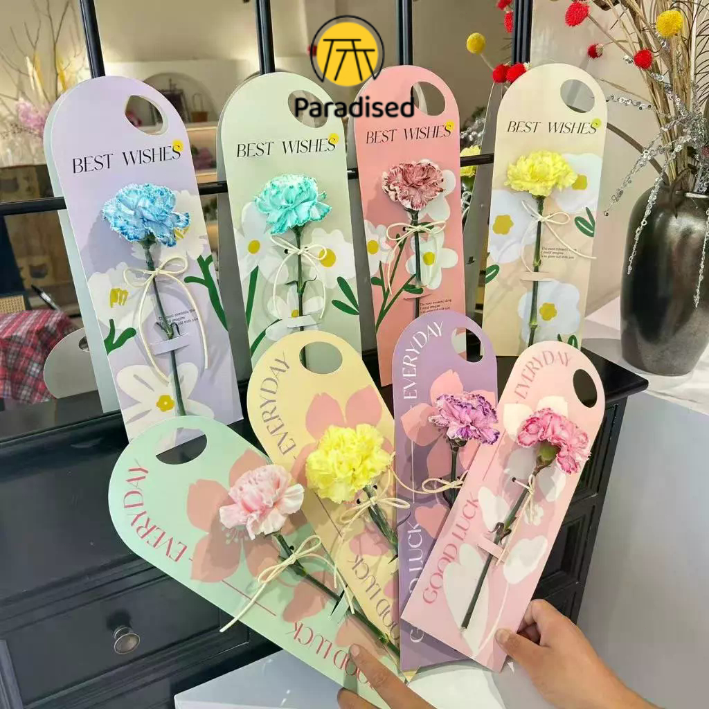 PAกกระดาษรองช่อดอกไม้ เจาะรูหิ้ว กระดาษหนา 5pcs การ์ดใส่ดอกไม้ DIY สไตล์เกาหลี น่ารัก สำหรับงานฝีมือ