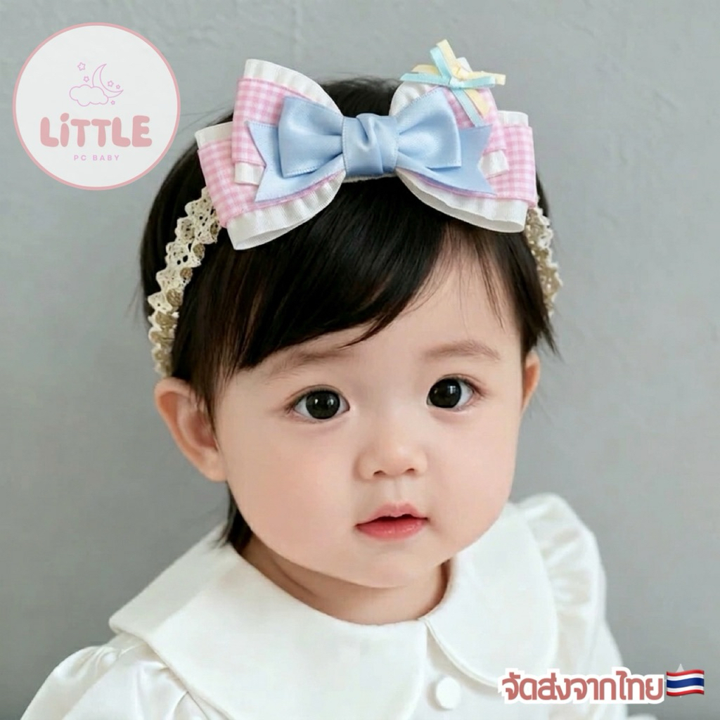 🚙พร้อมส่ง🚙ที่คาดผมเด็กอ่อน โบว์ประดับผมเด็กผู้หญิง2-18เดือน รุ่นKorean style