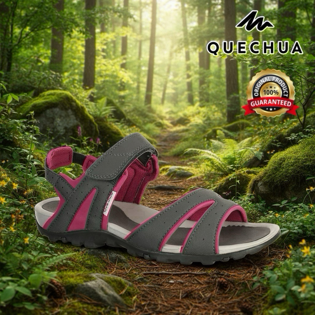 รองเท้าเดินป่ารัดส้นสำหรับผู้หญิง “มีไซส์ 36-41” รุ่น NH100 (สีเทา/ชมพู) QUECHUA