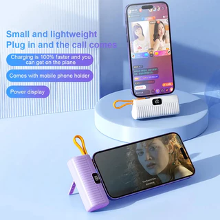 ZAPLY พาวเวอร์แบงค์ขนาดเล็ก 20000mAh มาพร้อมสาย LN ในตัวและปลั๊ก Type-C แบบไร้สาย ซุปเปอร์มินิ พาวเวอร์แบงค์