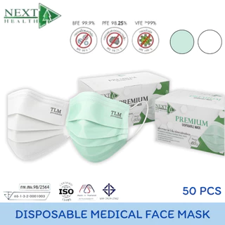 Next Health Premium Disposable Mask หน้ากากอนามัยทางการแพทย์ 3 ชั้น 50pcs