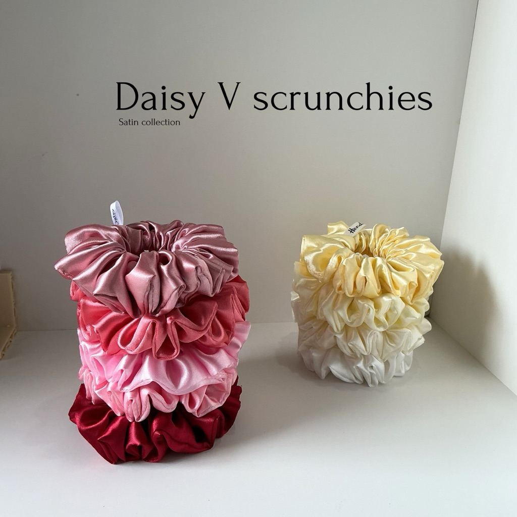 ยางรัดผม• Daisy v Srunchies • Pastel Collection • ซาตินต่วน • size L