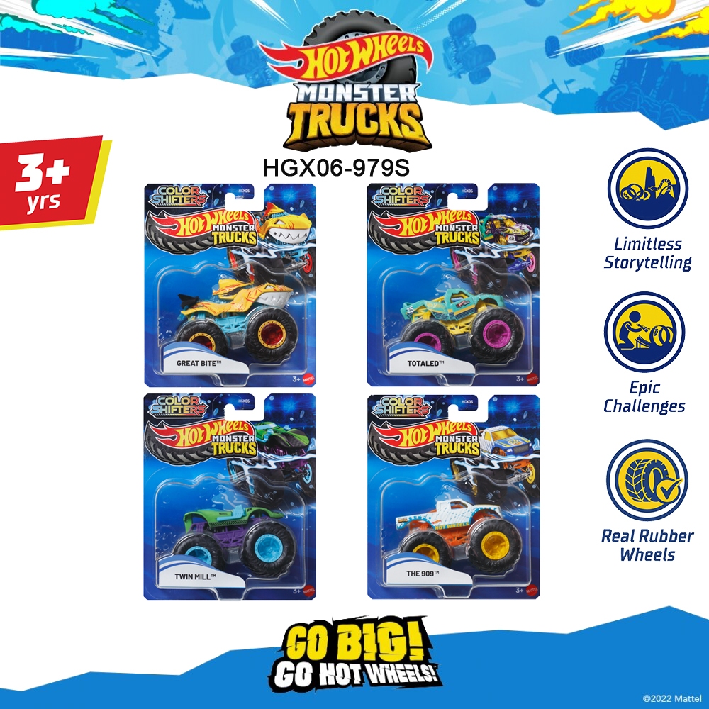 Hot Wheels Monster Trucks Color Shifters Pure Muscle รถฮอตวีลส์มอนสเตอร์ทรัคส์ มัสเซิลคาร์เปลี่ยนสี HGX06 (979S)TH